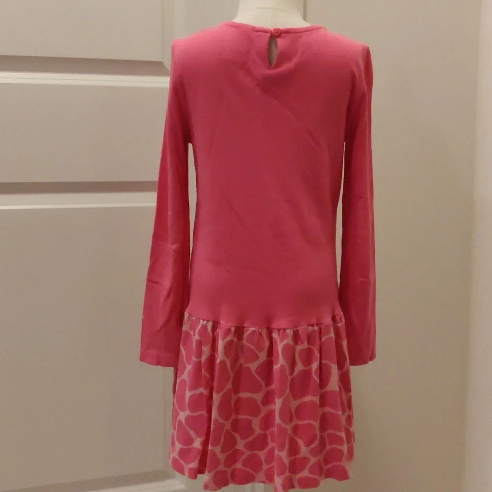 Gymboree Vibrant Pink Cotton Dress Long Sleeve Sz 8